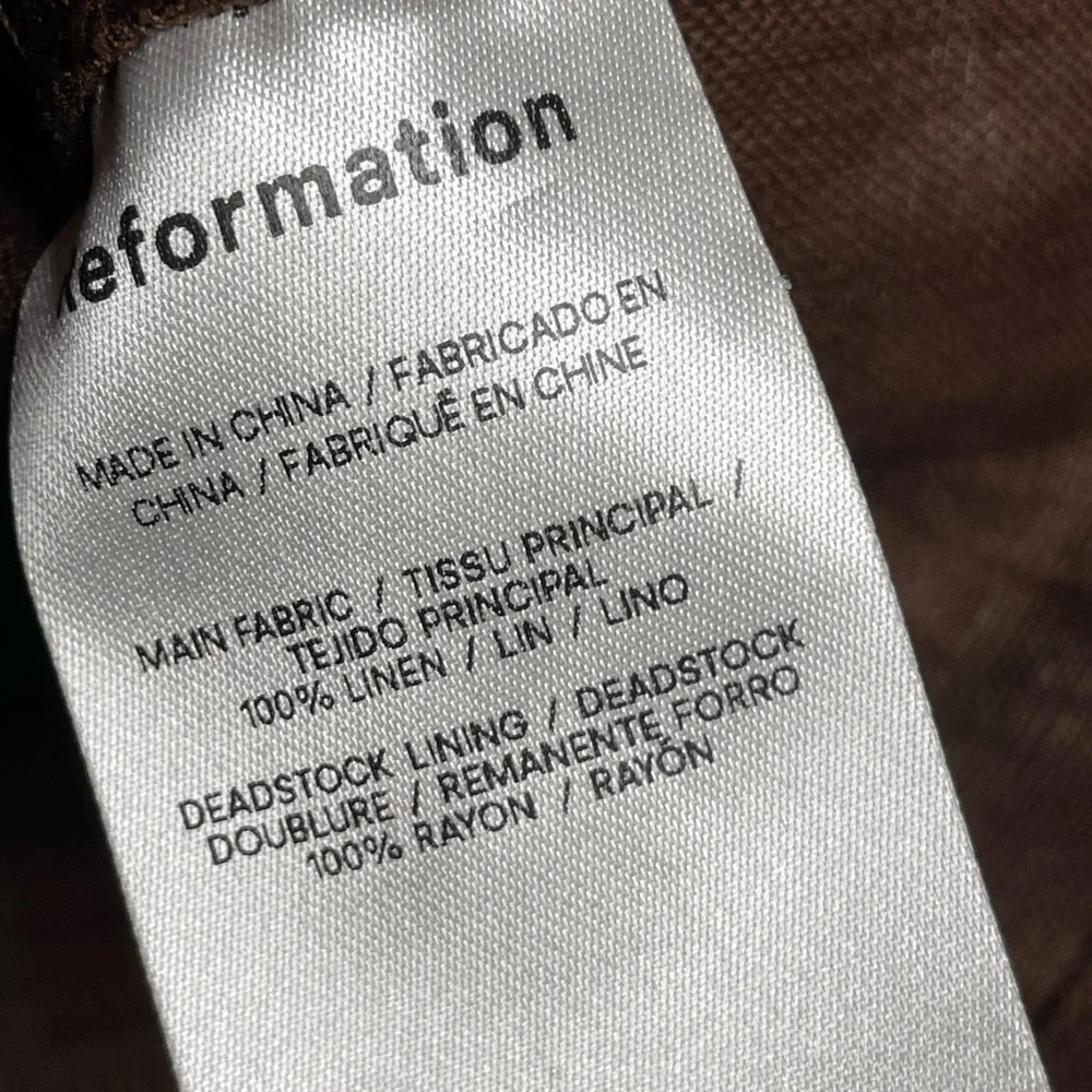 REFORMATION Sansa cropped embellished linen top - Picture 6 of 6